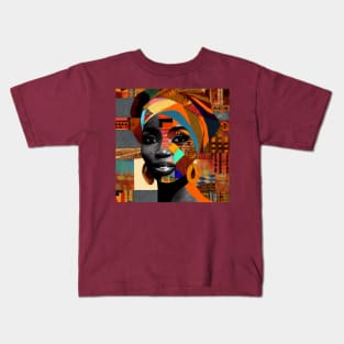Woman wearing a turban-African Kids T-Shirt